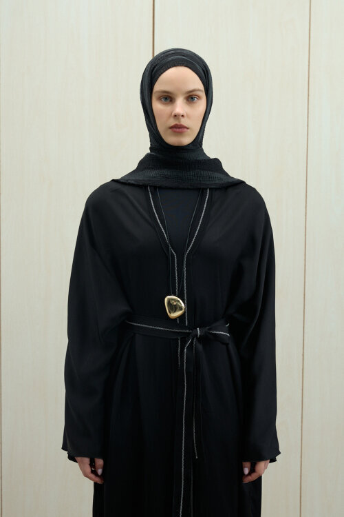 Elenora Müslin Şal - Siyah - Camellia Scarfs