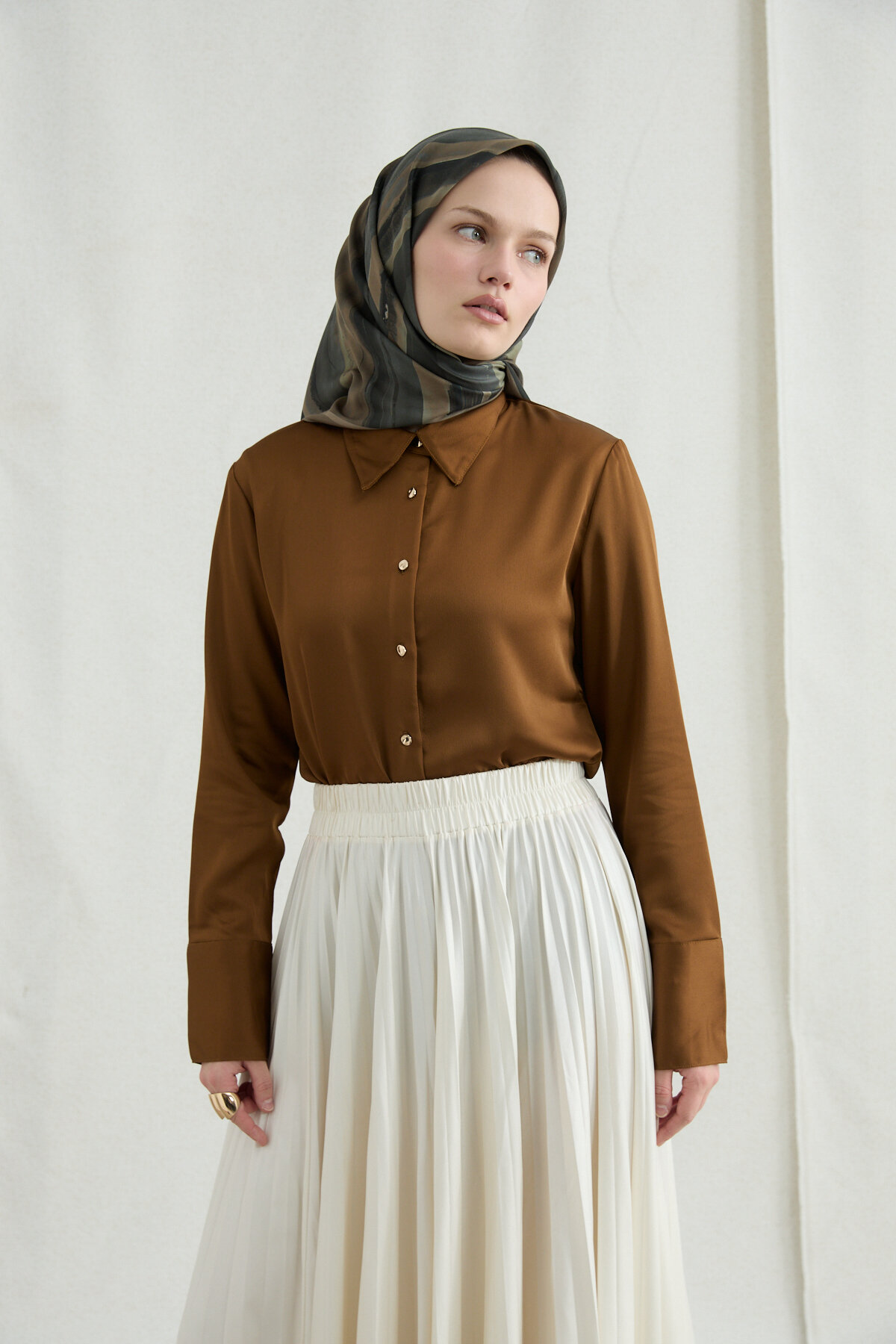 Elenora Soft Eşarp - Haki - Camellia Scarfs