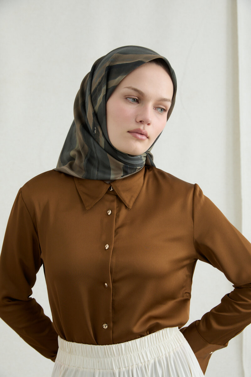 Elenora Soft Eşarp - Haki - 3