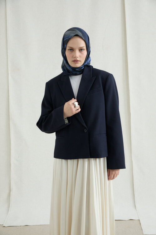 Elenora Soft Eşarp - Lacivert - Camellia Scarfs