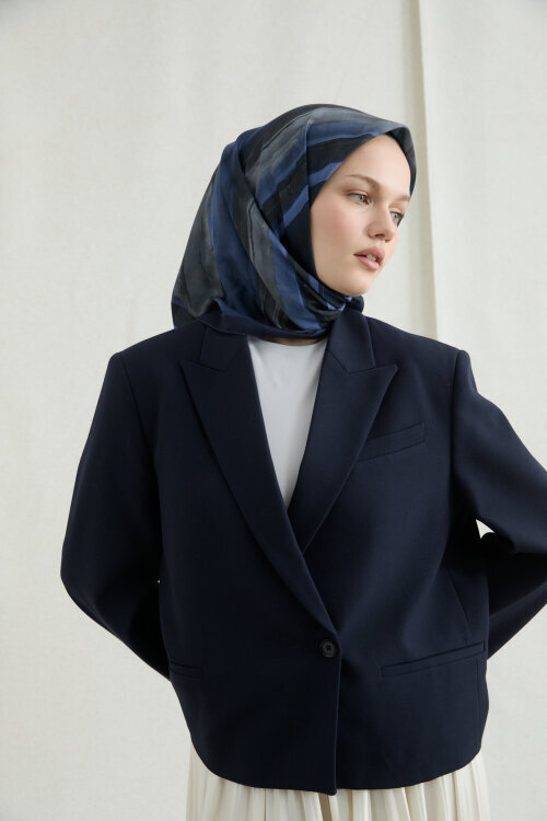 Elenora Soft Eşarp - Lacivert - Camellia Scarfs (1)