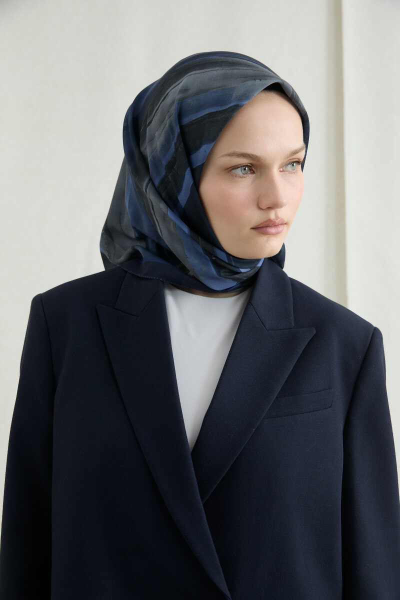 Elenora Soft Eşarp - Lacivert - 3