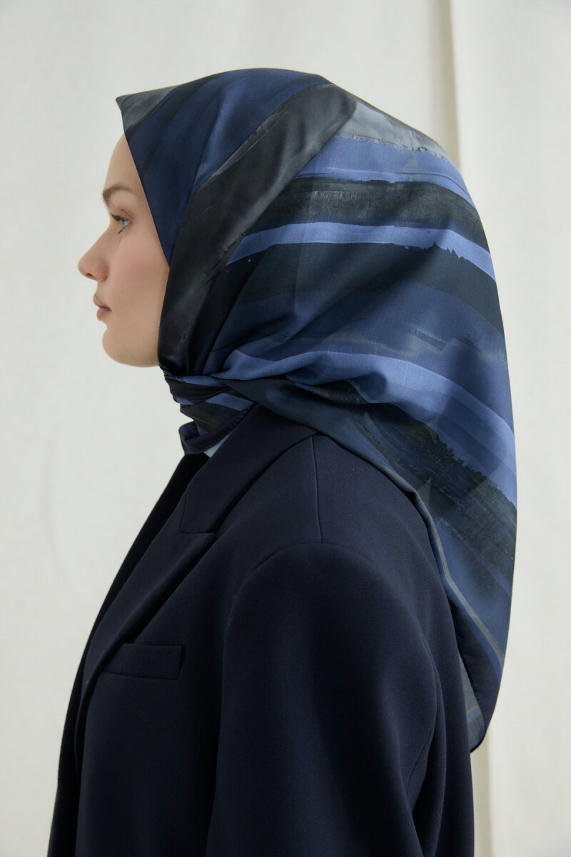 Elenora Soft Eşarp - Lacivert - 4