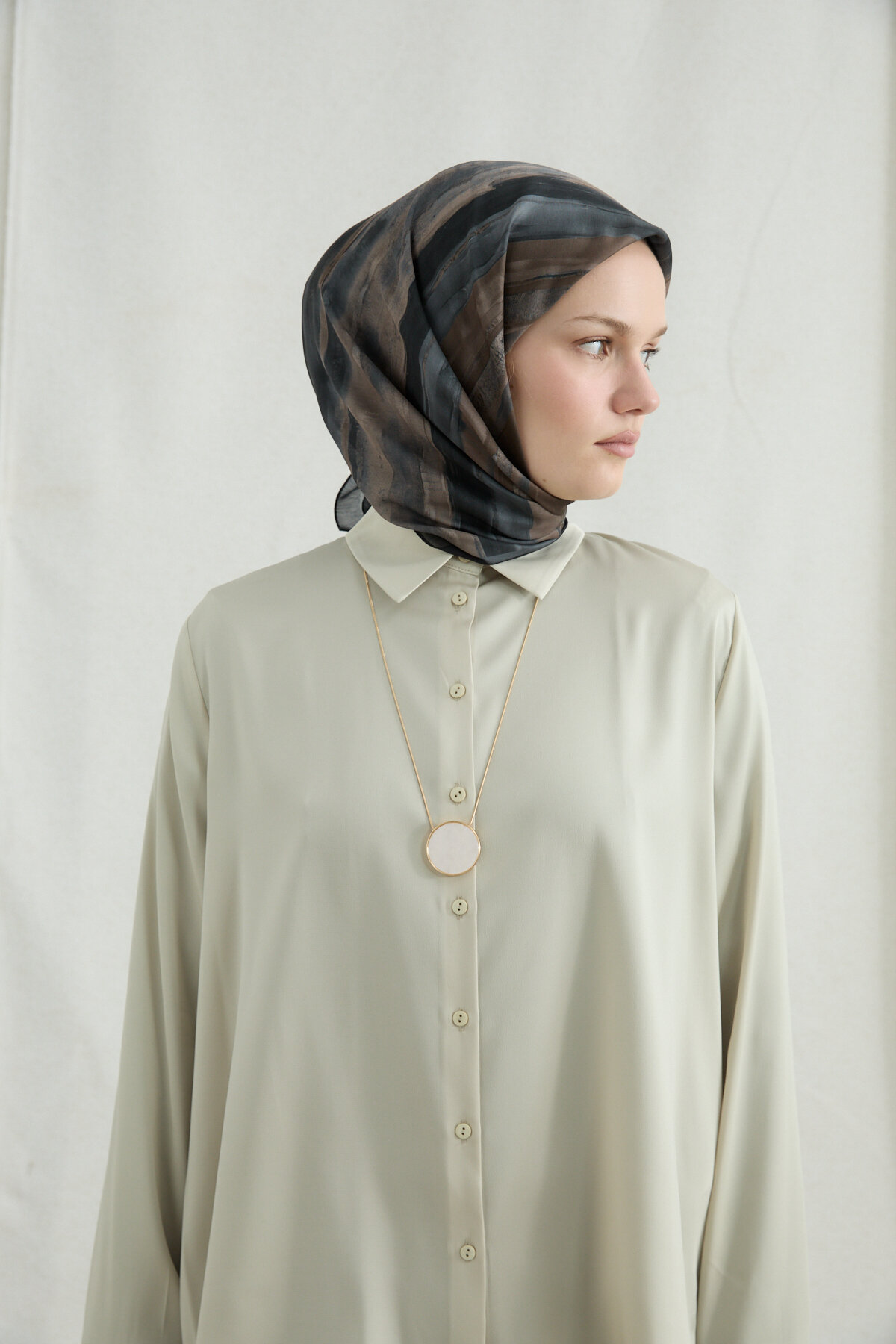 Elenora Soft Eşarp - Siyah Kahve - Camellia Scarfs (1)