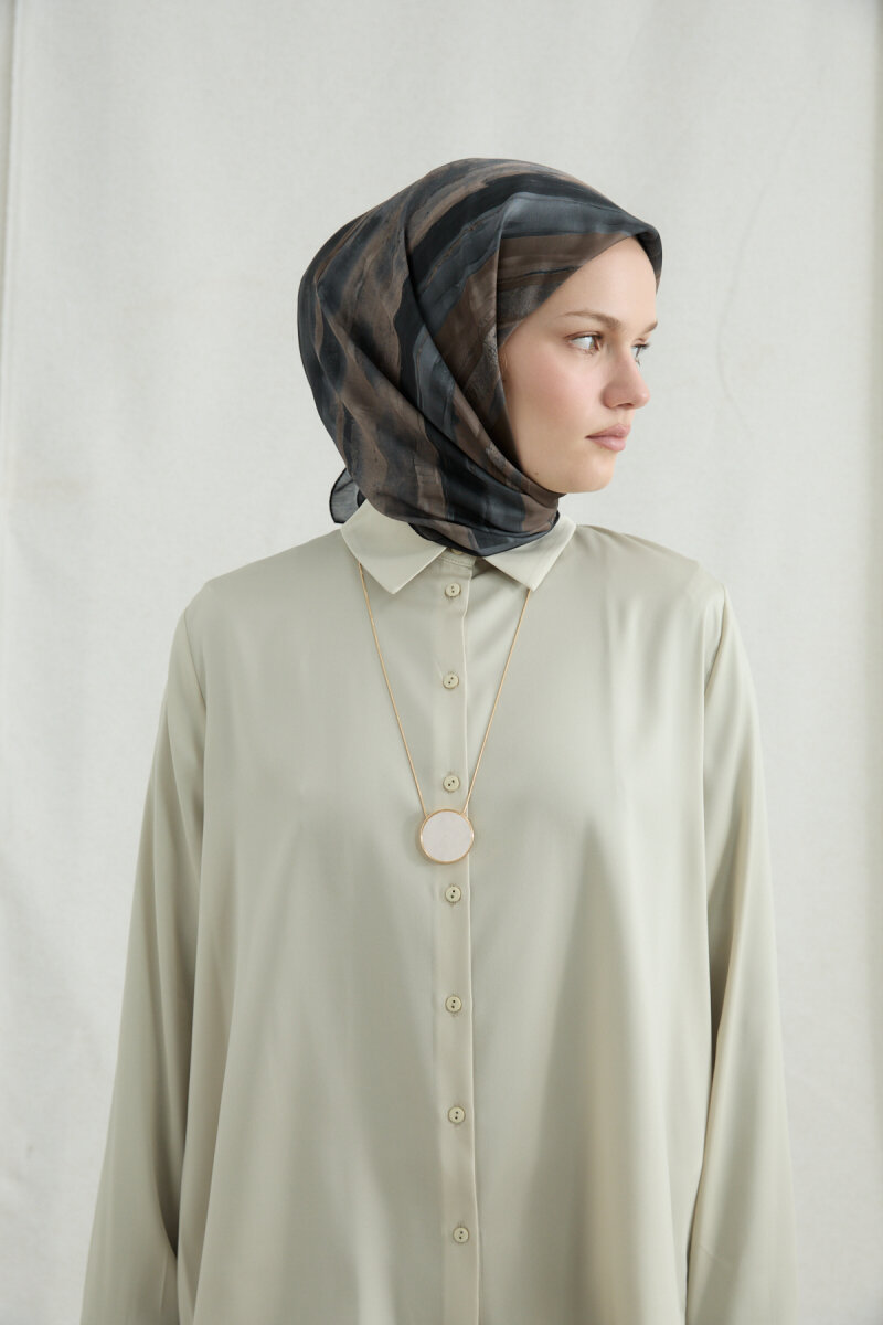 Elenora Soft Eşarp - Siyah Kahve - 2