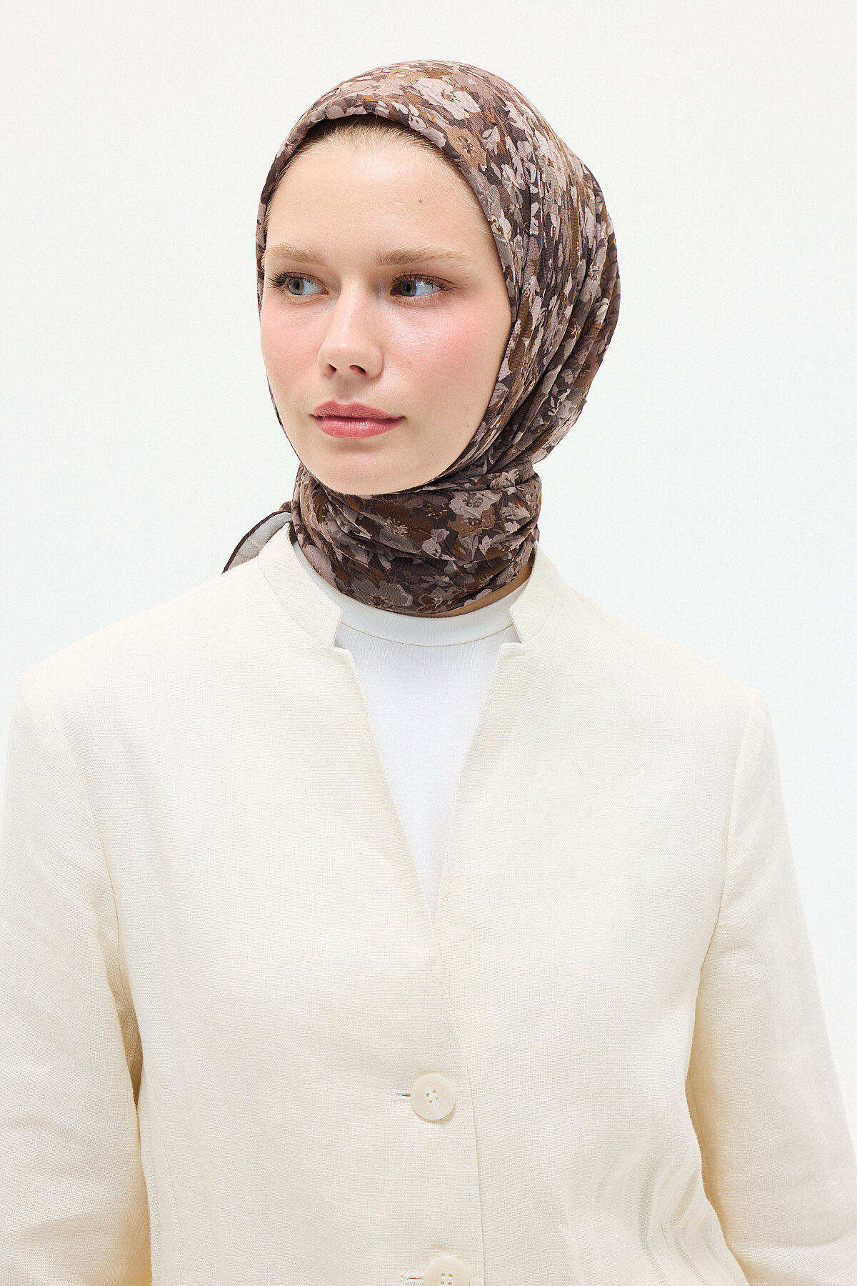 Elia Kraş Eşarp - Kahve - Camellia Scarfs (1)