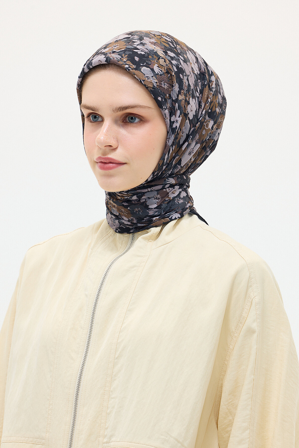 Elia Kraş Eşarp - Siyah-Haki - Camellia Scarfs