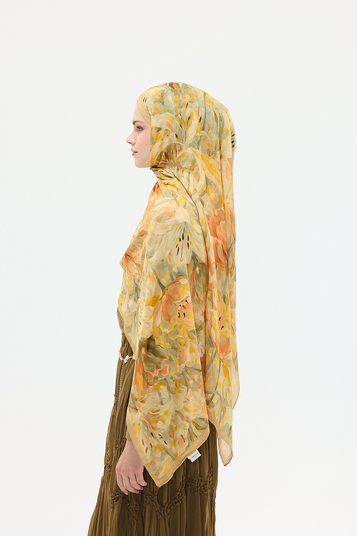 Elora Rami Şal - Camel - Camellia Scarfs (1)