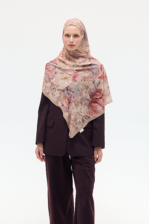 Elora Rami Şal - Gül - Camellia Scarfs