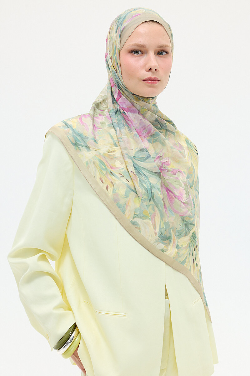 Elora Rami Şal - Krem - 3