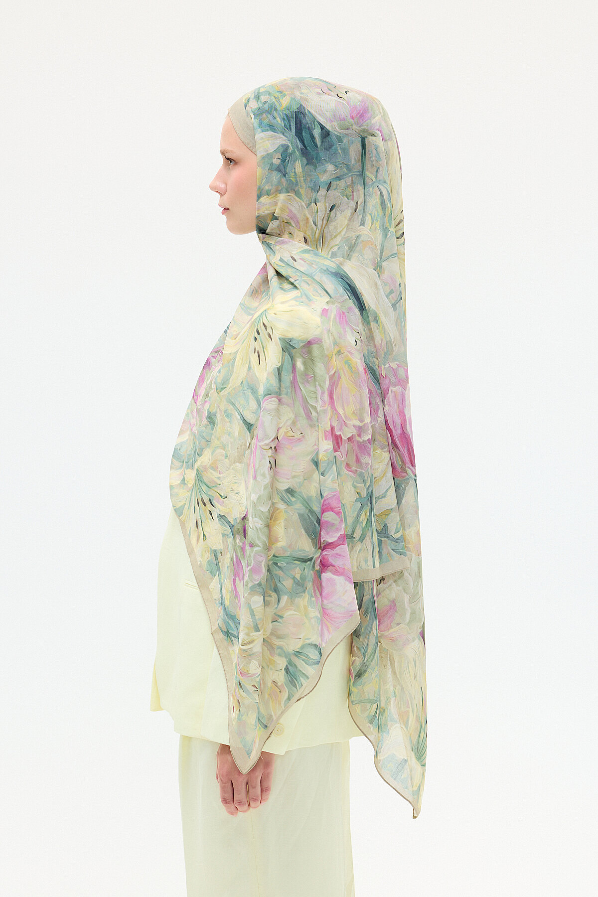 Elora Rami Şal - Krem - Camellia Scarfs (1)