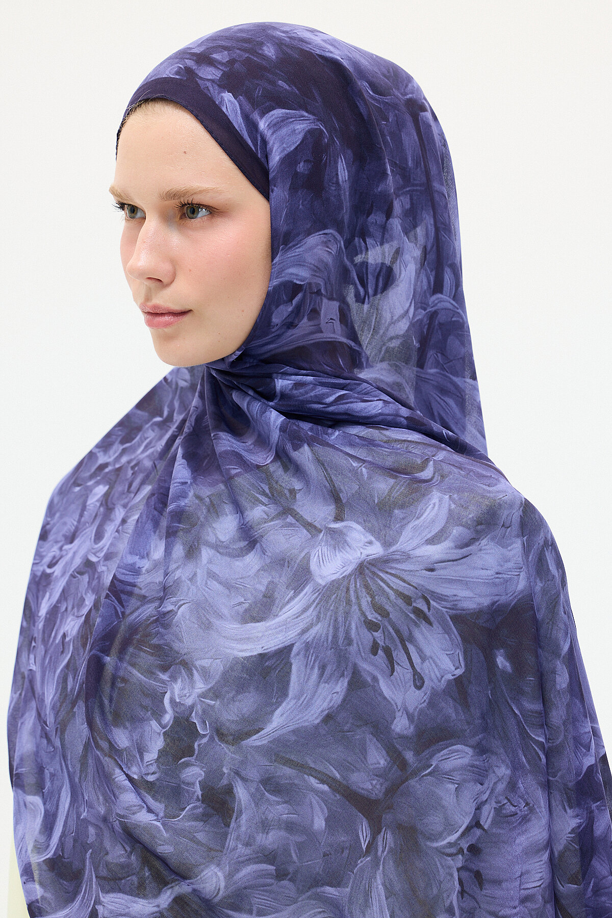 Elora Rami Şal - Lacivert - Camellia Scarfs (1)