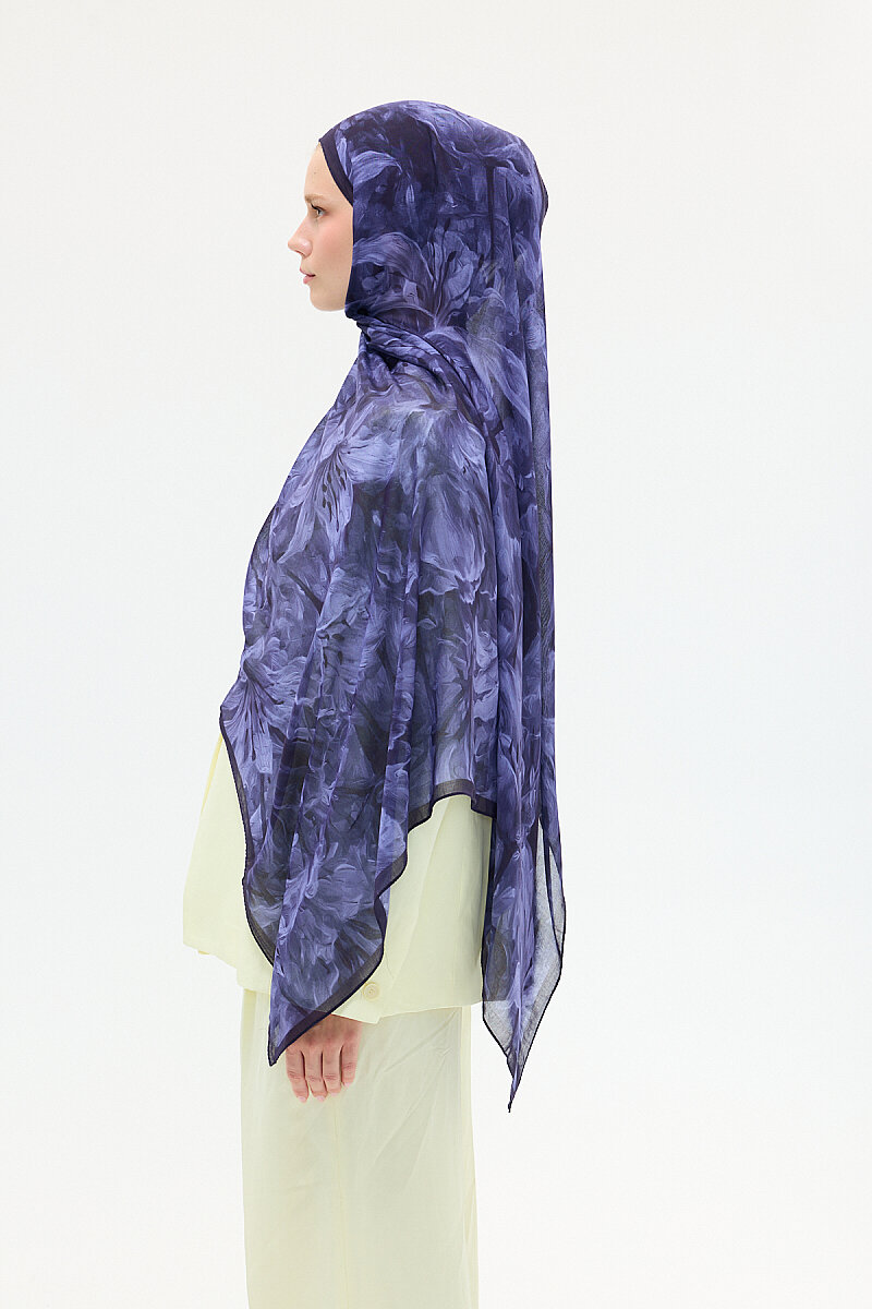 Elora Rami Şal - Lacivert - 3