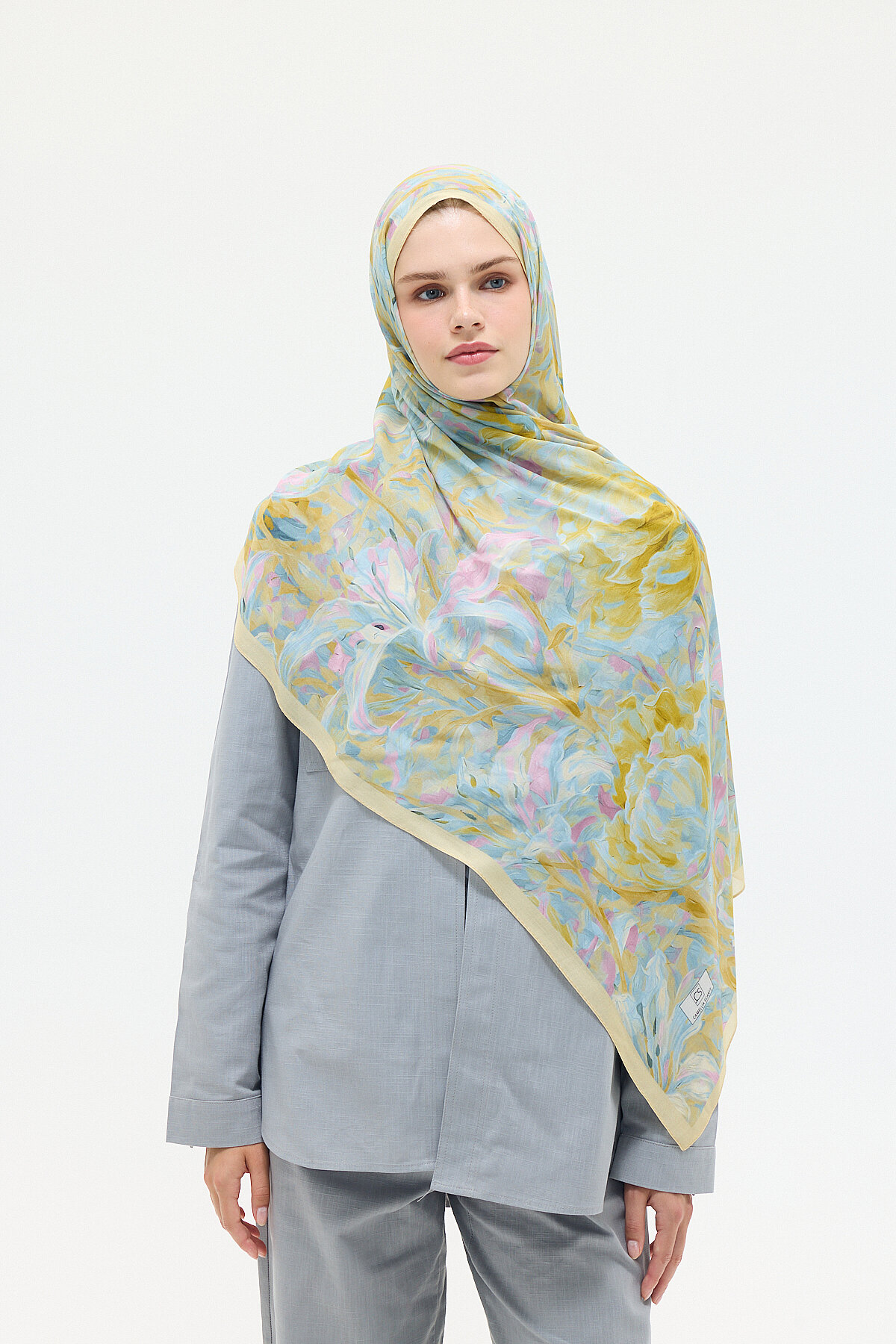 Elora Rami Şal - Sarı - Camellia Scarfs