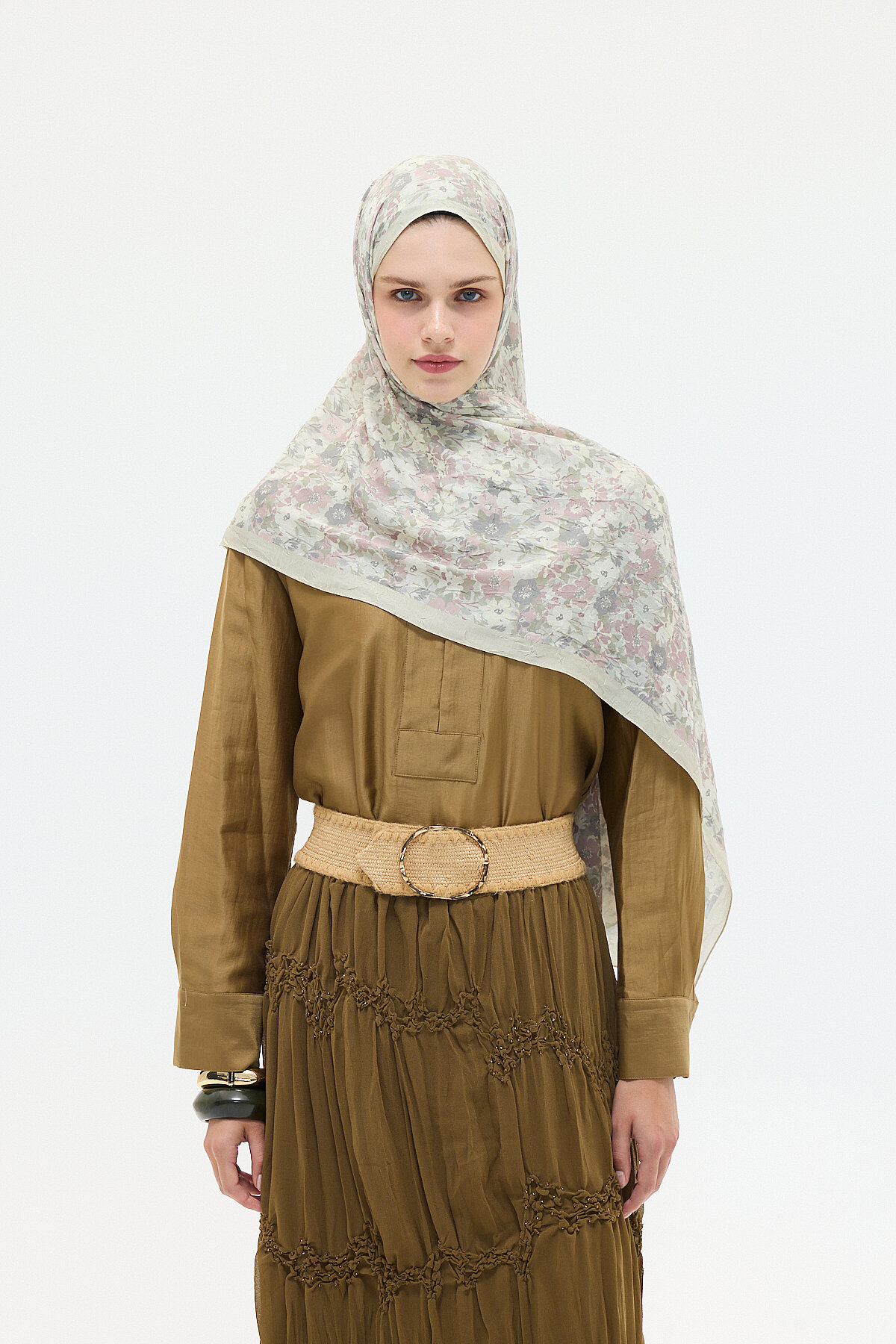 Elsiya Kraş Şal - Olive - Camellia Scarfs