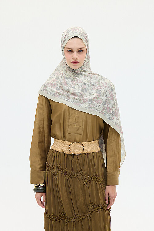 Elsiya Kraş Şal - Olive 
