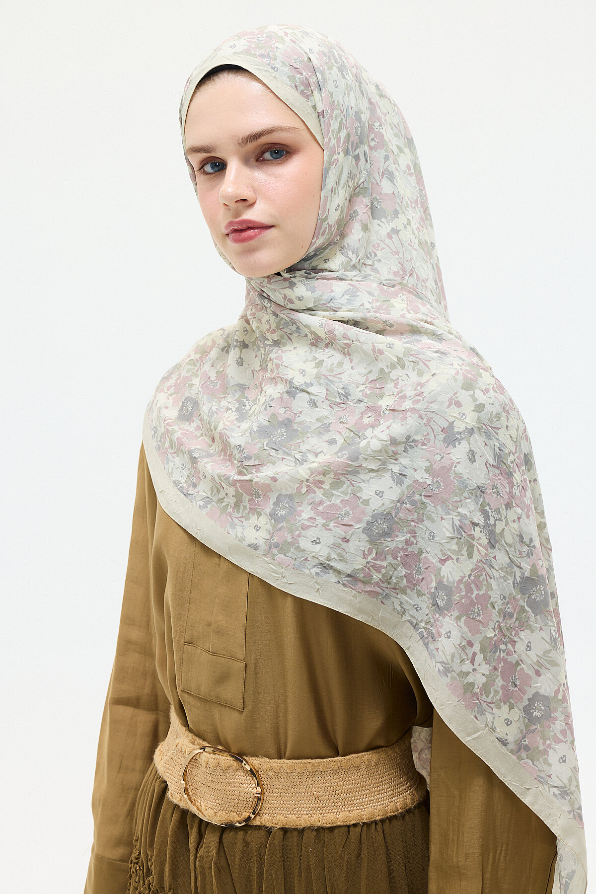 Elsiya Kraş Şal - Olive - Camellia Scarfs (1)
