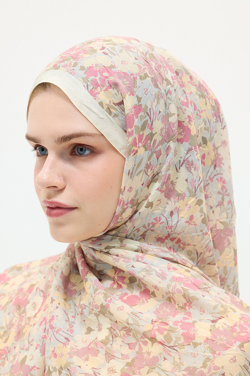 Elsiya Kraş Şal - Pembe Sarı - 3