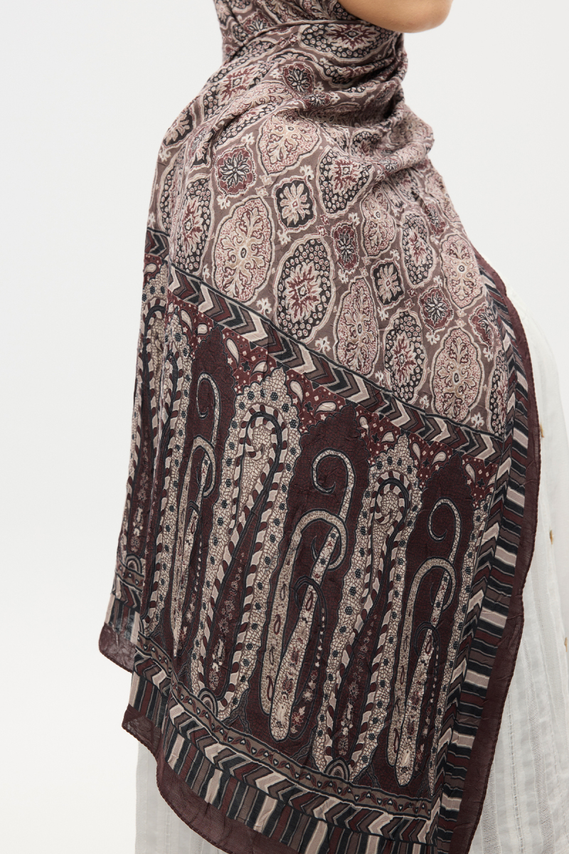 Ethnic Crash Şal - Kahve - 4