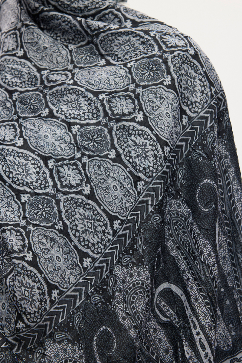 Ethnic Crash Şal - Siyah - 4