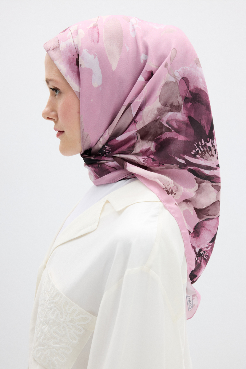Fiore Desen Soft Eşarp - Pembe - 3