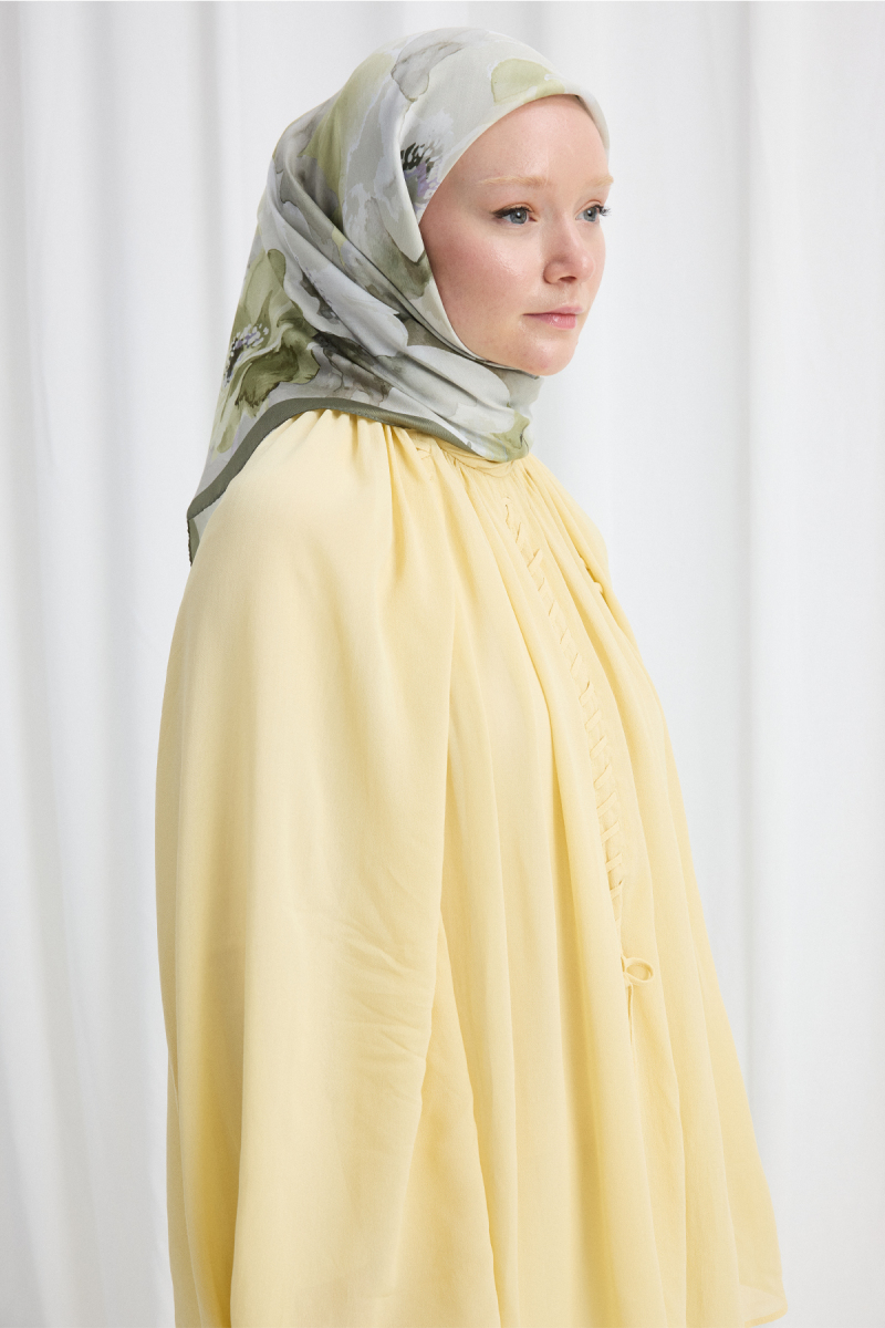 Fiore Desen Soft Eşarp - Yeşil - 1