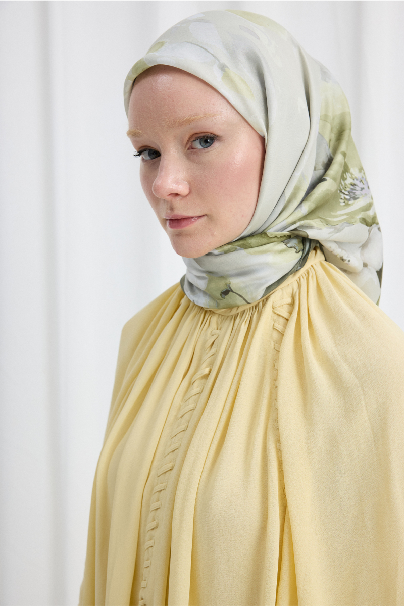 Fiore Desen Soft Eşarp - Yeşil - 4