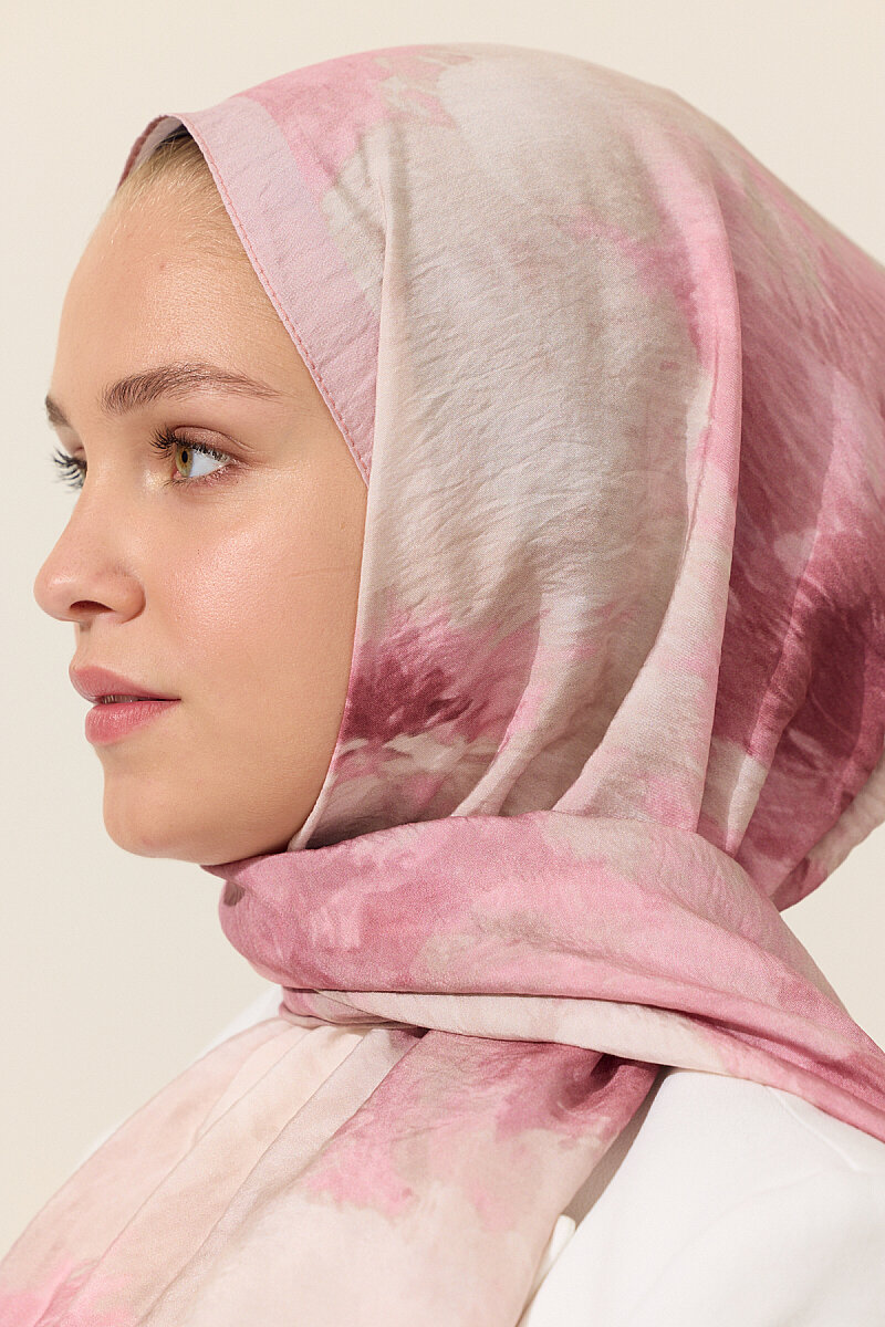 Flora Pamuk Viskon Şal - Pembe - 4