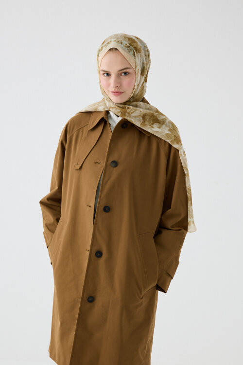 Floransa İpek Krep Şal - Tereyağ Sarısı - Camellia Scarfs