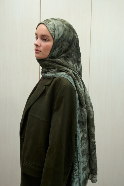 Frosted Bloom Müslin Şal - Nefti - Camellia Scarfs