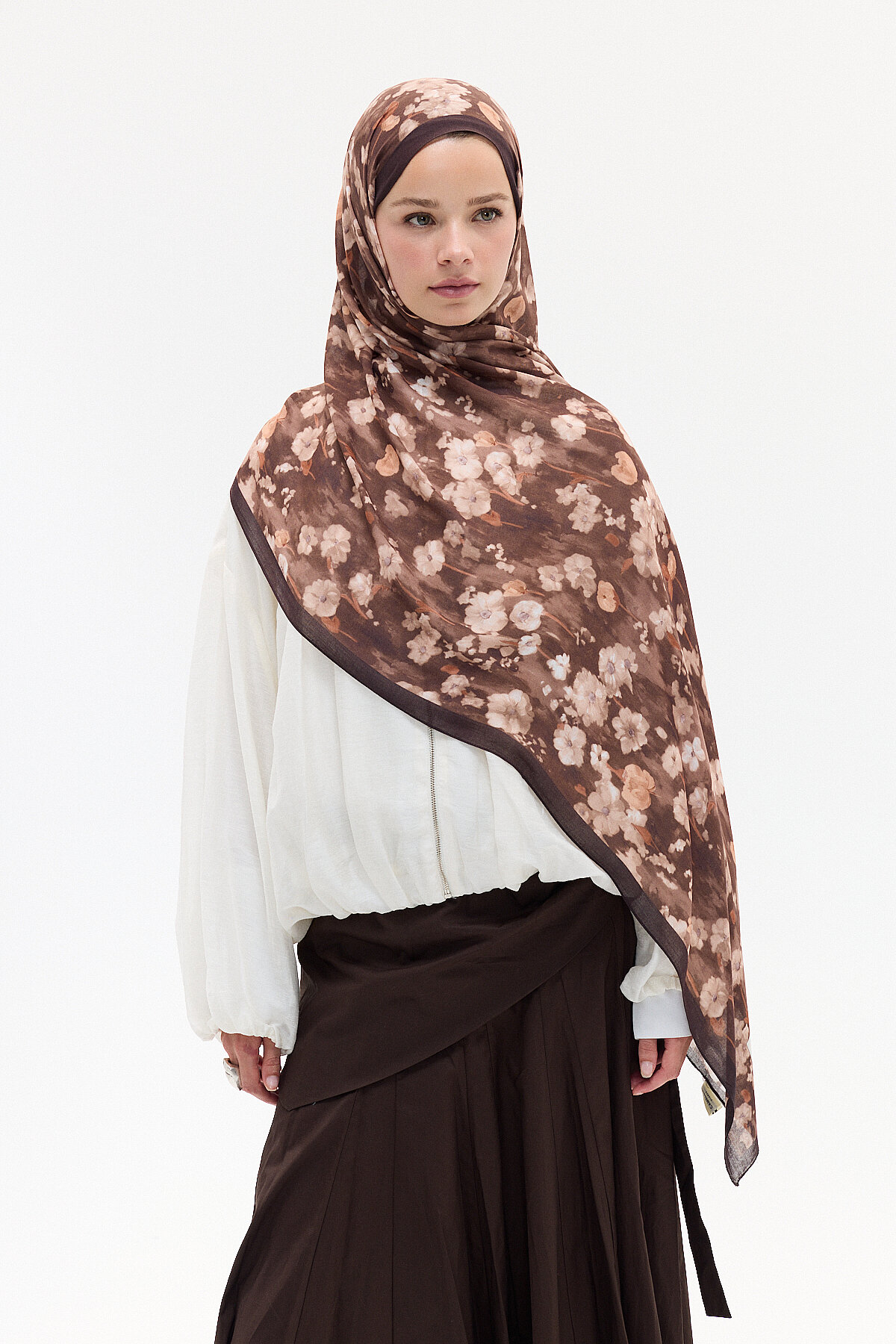Freya Rami Şal - Kahve - Camellia Scarfs