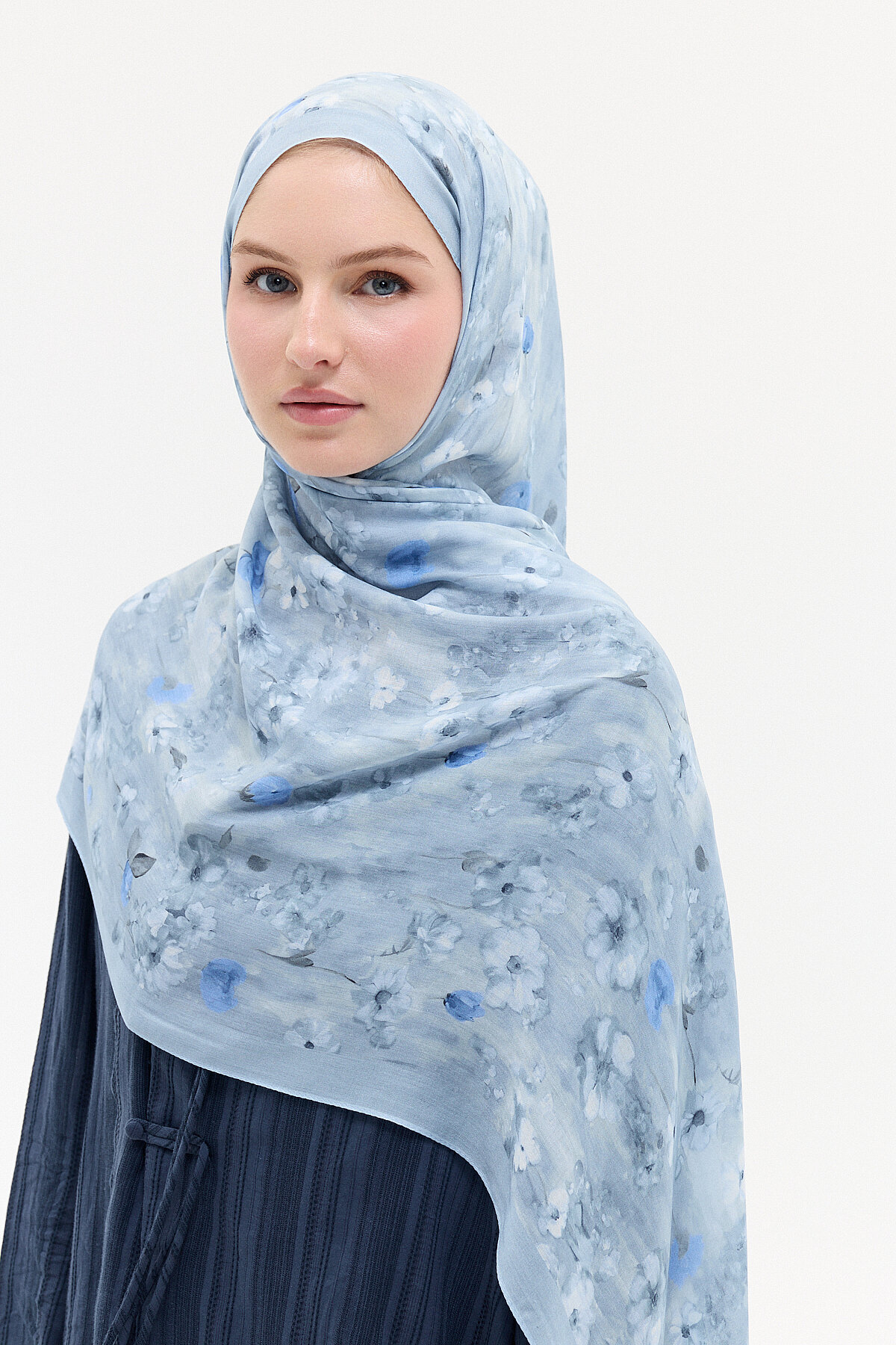Freya Rami Şal - Mavi - Camellia Scarfs (1)