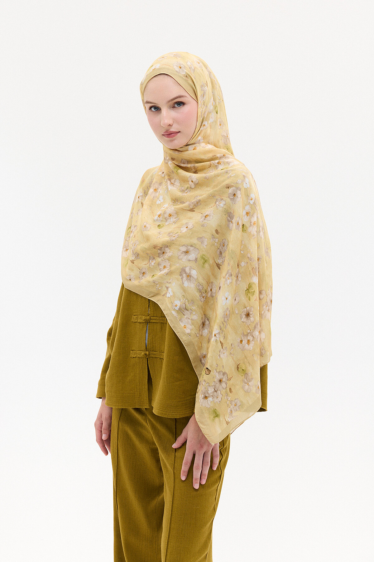 Freya Rami Şal - Tereyağ Sarısı - Camellia Scarfs