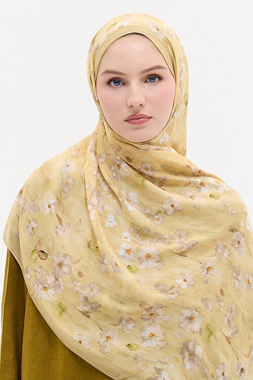 Freya Rami Şal - Tereyağ Sarısı - Camellia Scarfs (1)