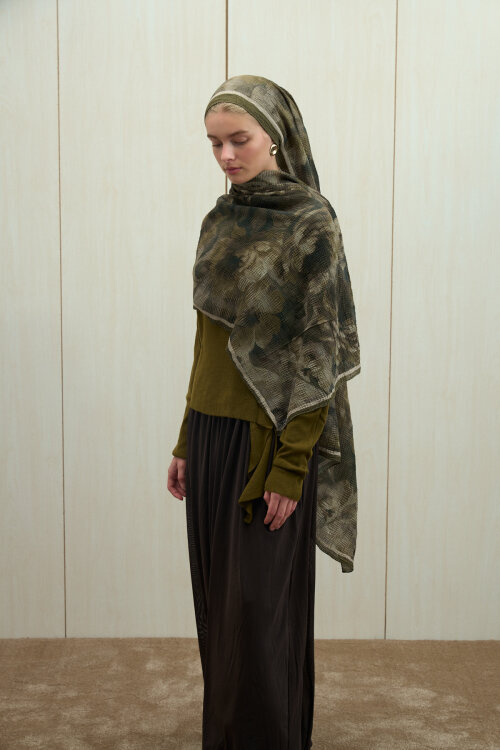 Frosted Bloom Müslin Şal - Çağla - Camellia Scarfs (1)