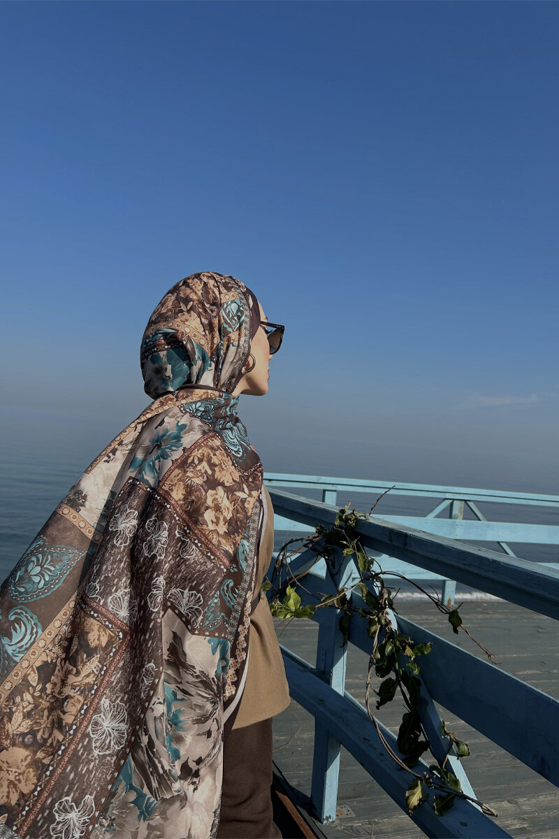 Harmony Desen Soft Şal - Acı Kahve - 3