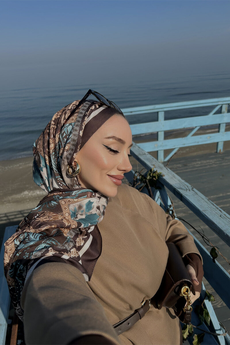 Harmony Desen Soft Şal - Acı Kahve - 4