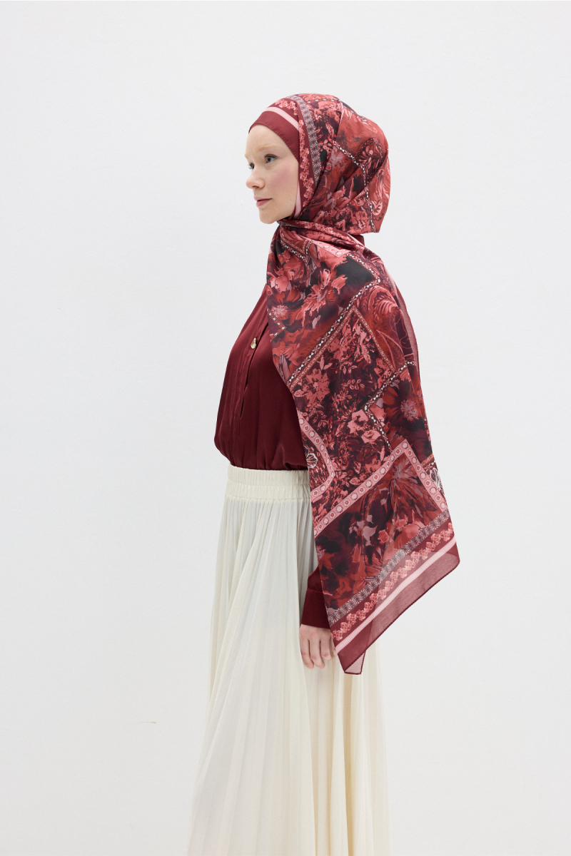 Harmony Desen Soft Şal - Cherry - 3