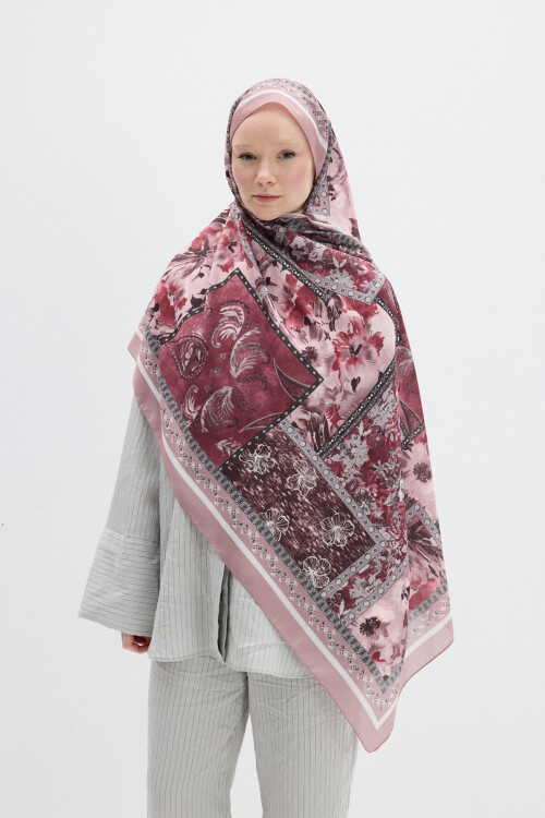 Harmony Desen Soft Şal - Gül - Camellia Scarfs
