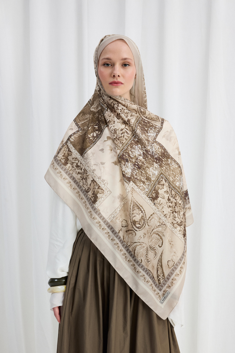 Harmony Desen Soft Şal - Kum - 1