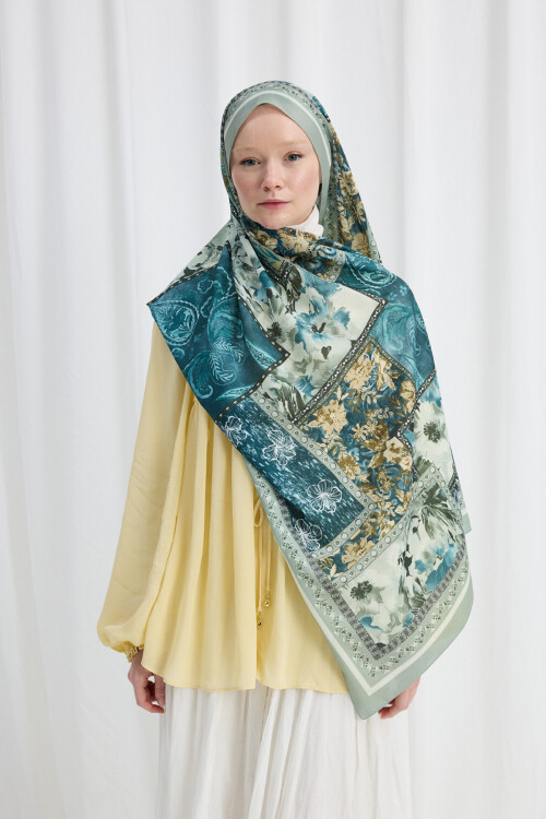 Harmony Desen Soft Şal - Mint - Camellia Scarfs
