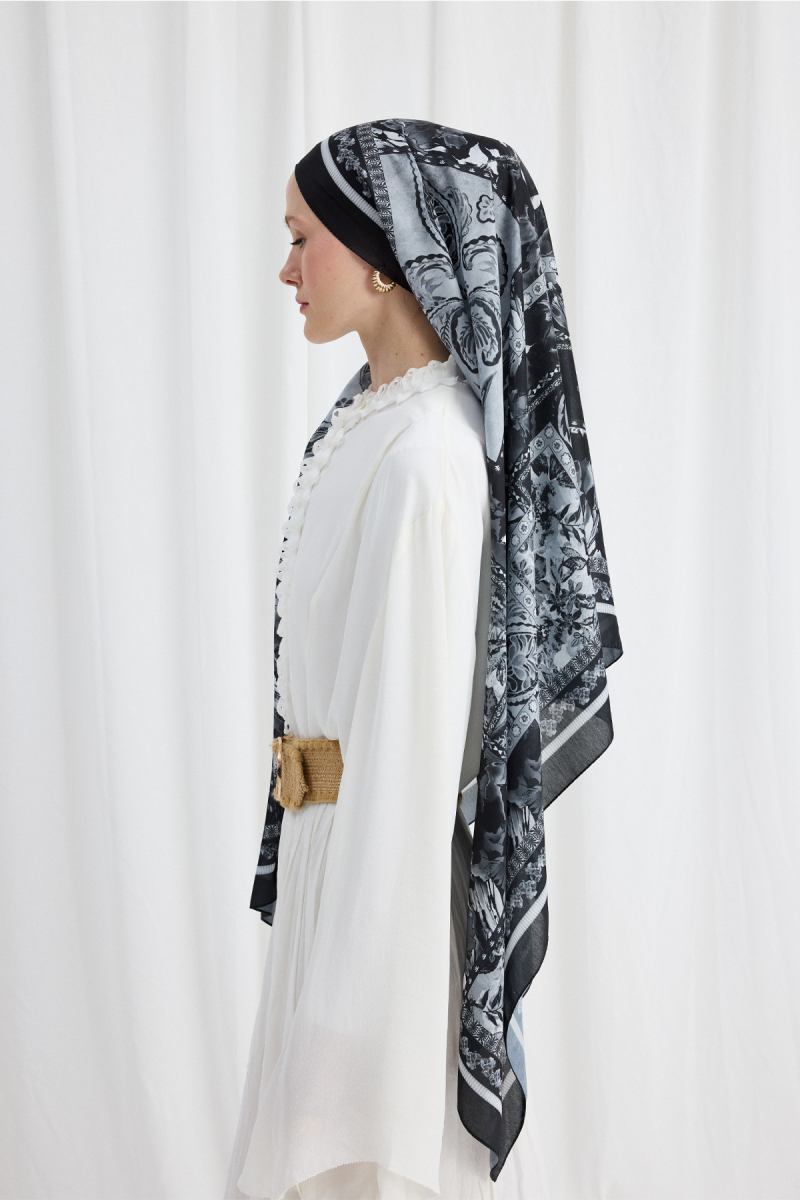 Harmony Desen Soft Şal - Siyah - 3
