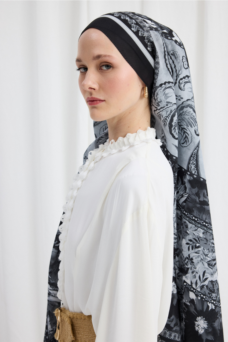 Harmony Desen Soft Şal - Siyah - 4