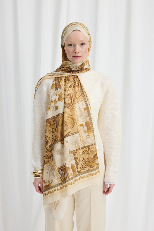 Harmony Desen Soft Şal - Terayağ Sarısı - Camellia Scarfs