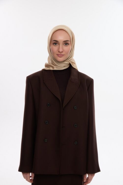 İdol Saten Janjan Eşarp - Açık Bisküvi - Camellia Scarfs (1)