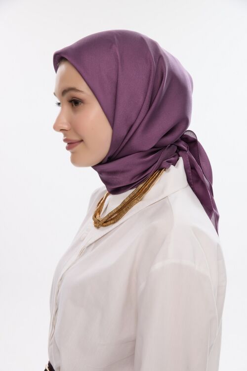 İdol Saten Janjan Eşarp - Açık Mürdüm 