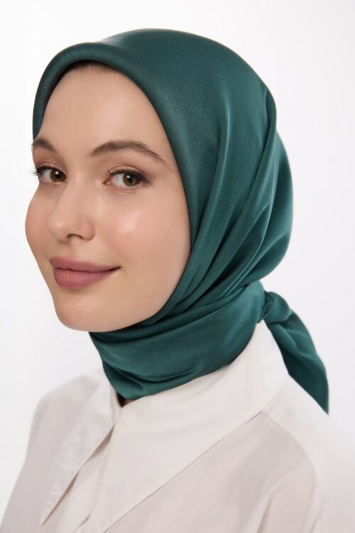 İdol Saten Janjan Eşarp - Çam 