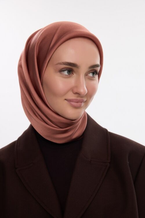 İdol Saten Janjan Eşarp - Karamel 