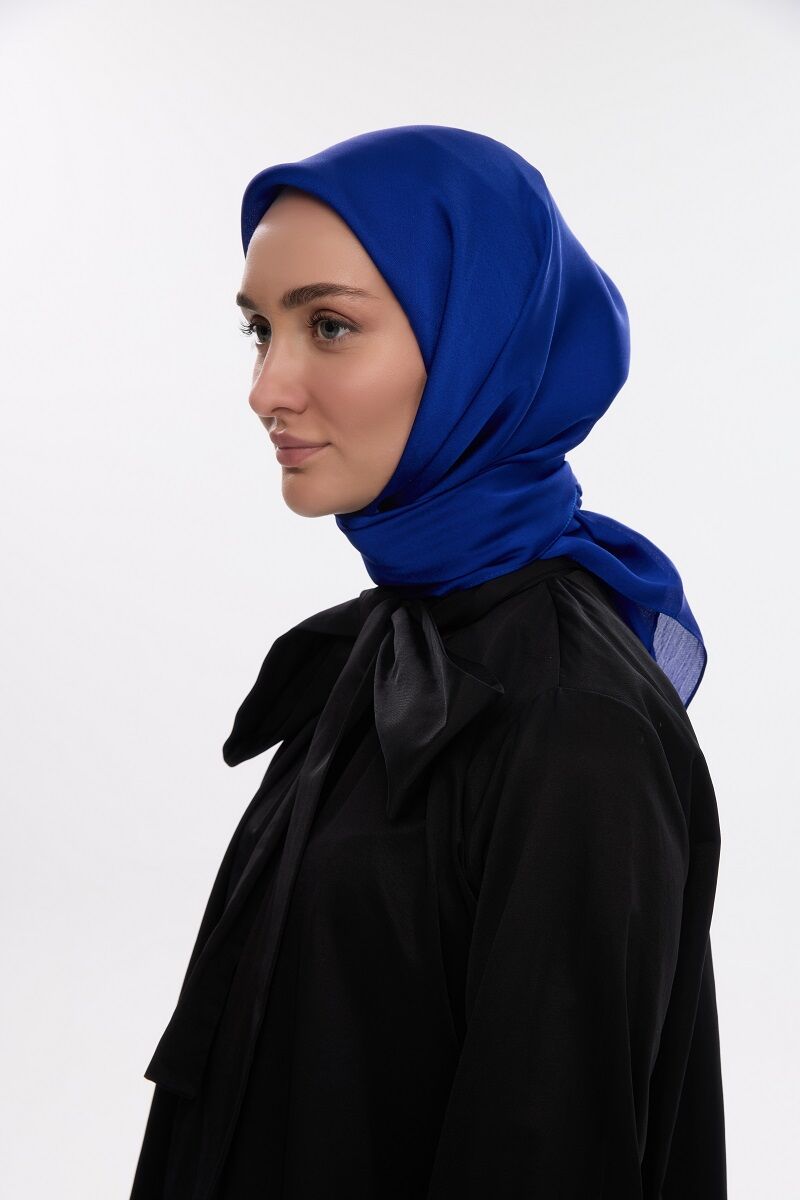 Abiye Saten Janjan Eşarp - Morcivert - 4