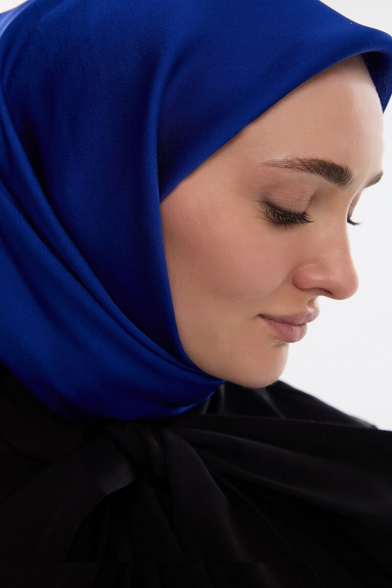 Abiye Saten Janjan Eşarp - Morcivert - 3